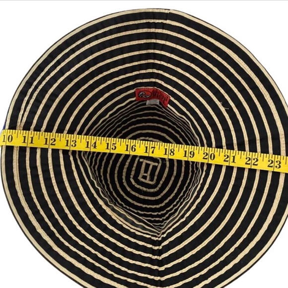 Sun Hat Floppy Beach Pool Hat Brown & White - Picture 3 of 4